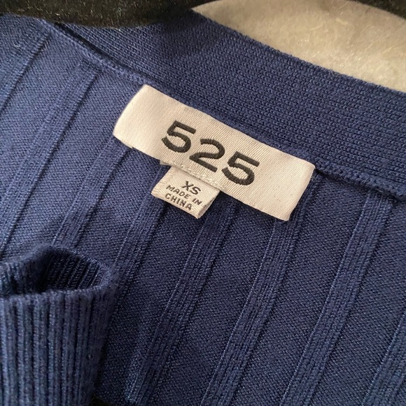 525 Size XS Blue Button Down Wide Rib Knit Duster Cardigan Dress Soft Stretch - Picture 9 of 10